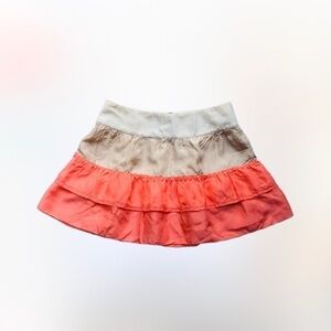 See By Chloé Silk Ruffled orange beige cream Skirt size 4